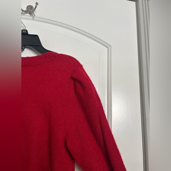 Lovers and Friends Revolve Cherry Red Tight Knit Sweater size small fall 90s - Picture 8 of 11